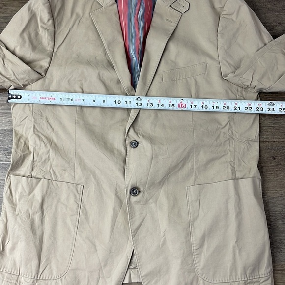 FLYNT Me s Bueller Sport Coat Blazer 2 button Jacket Khaki Tan, size Large - Picture 9 of 14